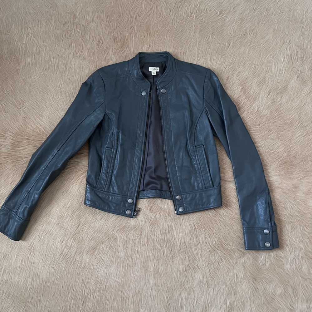 Gray Leather Jacket